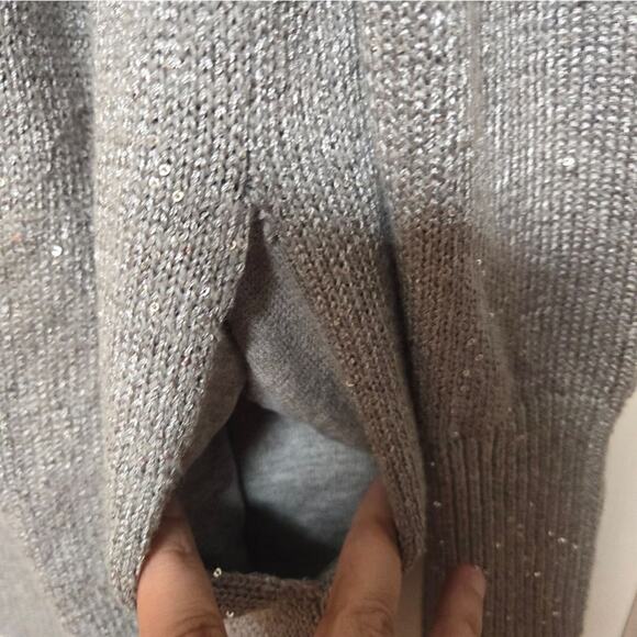 Banana Republic Sequin Cardigan Light Gray Sweater XS - Picture 3 of 6